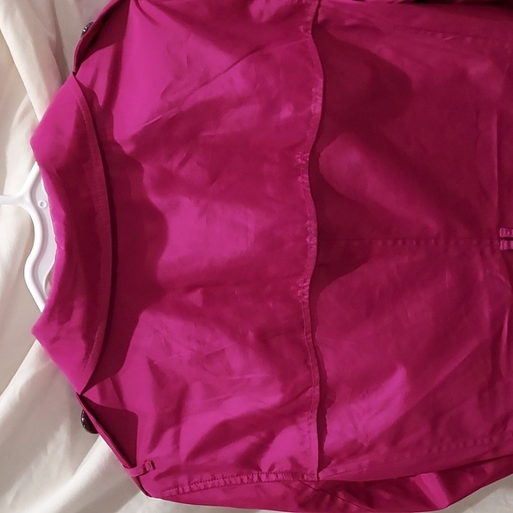 Ann Taylor Magenta Pink Raincoat Double Button Front Size Medium - Picture 4 of 10